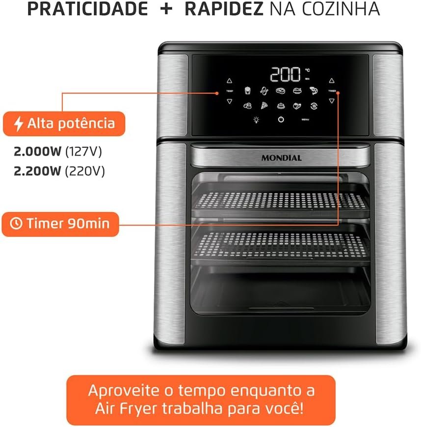 Fritadeira Air Fryer Forno Oven 12L - Imagem 2